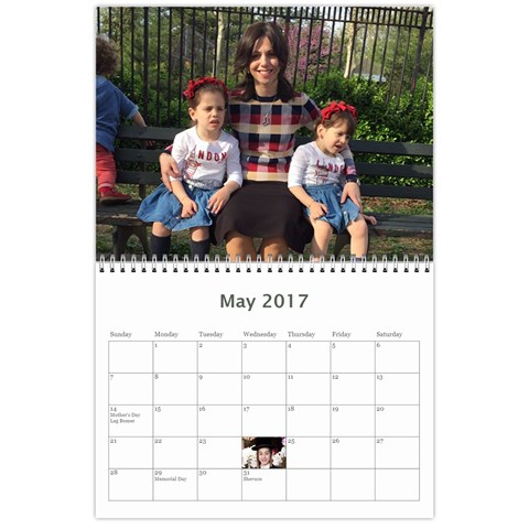 Mommy Calendar By Sara E  Goldberger May 2017