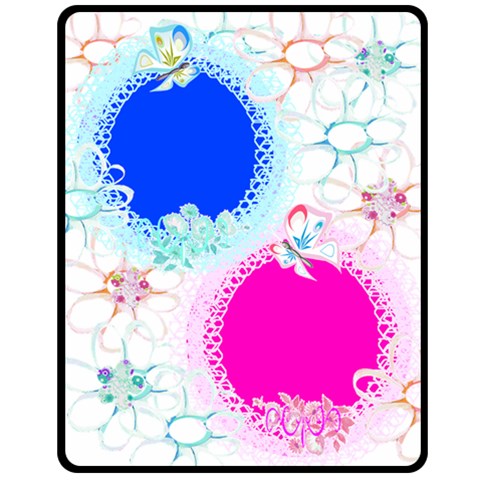 Flowers And Butterflies Med Blanket By Birkie 60 x50  Blanket Front