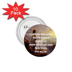 Jesus Overcome words - 1.75  Button (10 pack) 