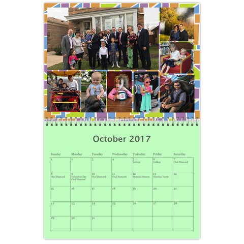 Kleinerman Calendar By Yocheved Oct 2017