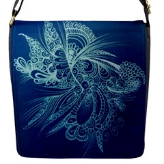 Blue abstract bag - Flap Closure Messenger Bag (S)