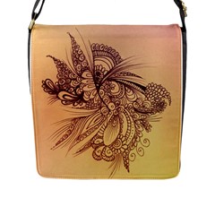 Yellow abstract bag - Flap Closure Messenger Bag (L)