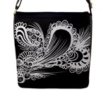 Black abstract bag - Flap Closure Messenger Bag (L)