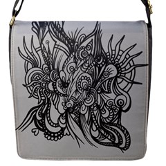 Light grey abstract bag - Flap Closure Messenger Bag (S)