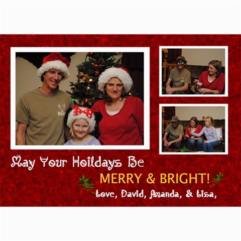 Merry & Bright Christmas Card By Terry 7 x5  Photo Card - 3