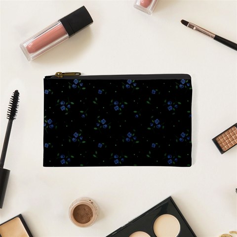 Blue Roses Cosmetic Bag  By Annette Front