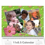 Pinky Green Floral 2022 Calendar - Wall Calendar 11  x 8.5  (18 Months)