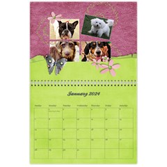 Pinky Green Floral 2023 Calendar By Mikki Month
