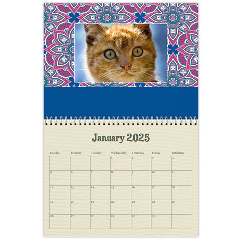 Mandala Viberant Calendar, 12 Months By Mikki Jan 2025