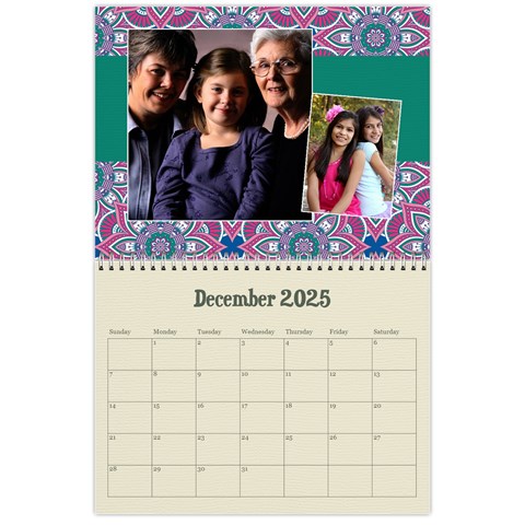 Mandala Viberant Calendar, 12 Months By Mikki Dec 2025