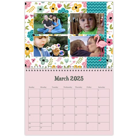 Flamingo Tropical Vacation Calendar, 12 Months By Mikki Mar 2025
