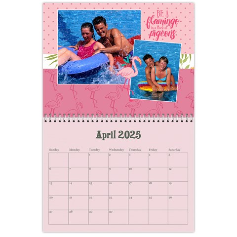 Flamingo Tropical Vacation Calendar, 12 Months By Mikki Apr 2025