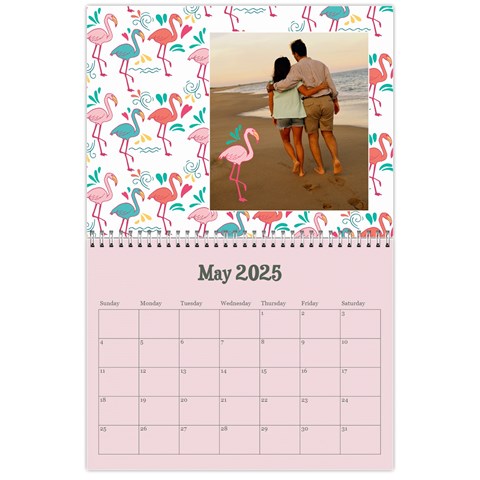 Flamingo Tropical Vacation Calendar, 12 Months By Mikki May 2025