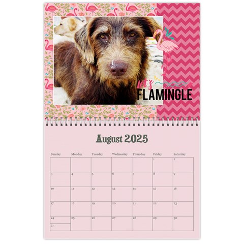 Flamingo Tropical Vacation Calendar, 12 Months By Mikki Aug 2025