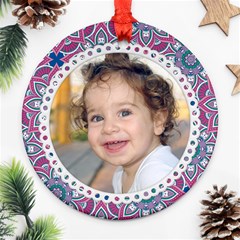 Mandala Boho Christmas Holiday-ornament (round)