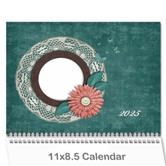 Vintage Floral - Flowers Calendar - Wall Calendar 11  x 8.5  (12-Months)