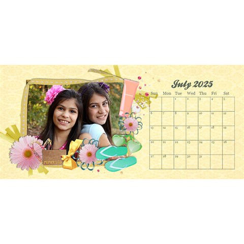 Desktop Calendar 11x5, Family Memories By Mikki Jul 2025
