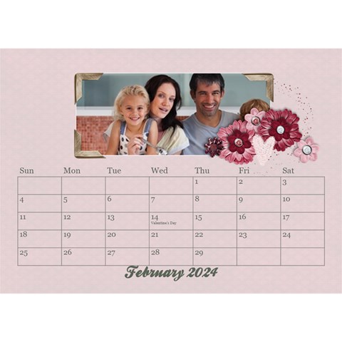 Desktop Calendar 8 5x6, Family By Mikki Feb 2024