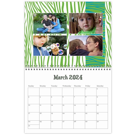 Zebra Glitter/teen/tween Calendar, 12 Months By Mikki Mar 2024