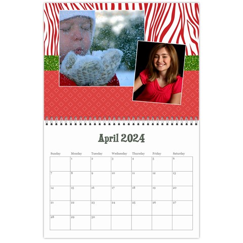 Zebra Glitter/teen/tween Calendar, 12 Months By Mikki Apr 2024