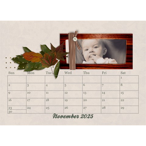 Desktop Calendar Holidays, 8 5x6, Family By Mikki Nov 2025
