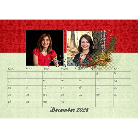 Desktop Calendar Holidays, 8 5x6, Family By Mikki Dec 2025