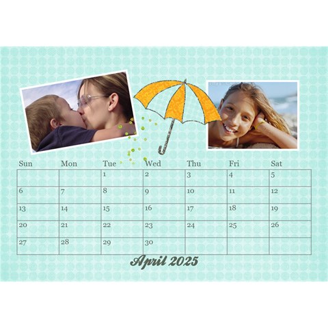 Desktop Calendar Holidays, 8 5x6, Family By Mikki Apr 2025