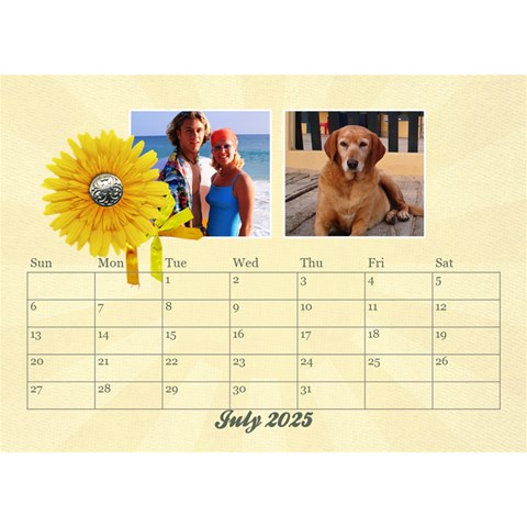 Desktop Calendar Holidays, 8 5x6, Family By Mikki Jul 2025