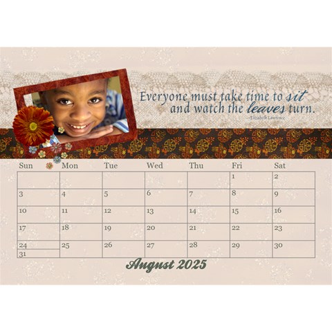 Desktop Calendar Holidays, 8 5x6, Family By Mikki Aug 2025