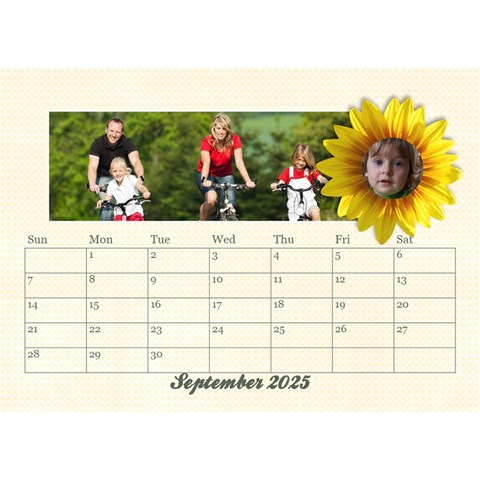 Desktop Calendar Holidays, 8 5x6, Family By Mikki Sep 2025