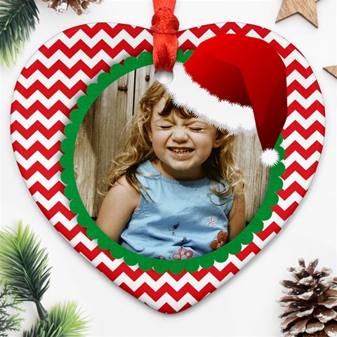 Santa Hat Chevron Ornament Front