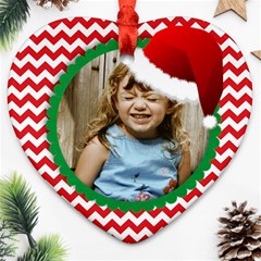 Santa Hat chevron ornament - template - Ornament (Heart)