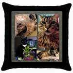 Cat Pillow - Throw Pillow Case (Black)