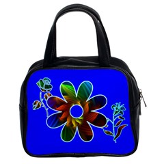 abstract flower in blue - Classic Handbag (Two Sides)