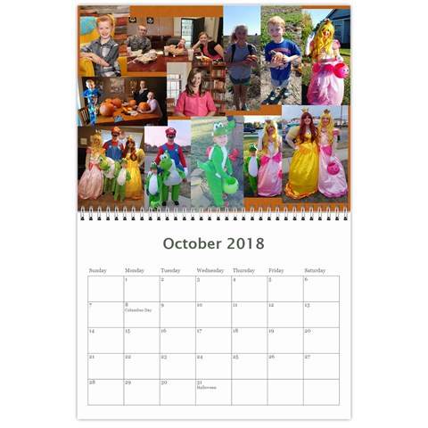 2018 Calendar Done By Mandy Morford Oct 2018
