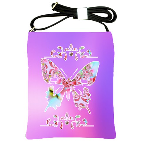 Royal Crown Light Pink Shoulder Sling Bag By Nanceania Front
