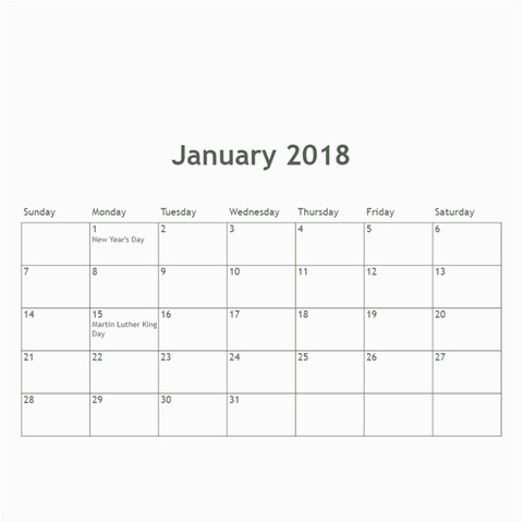 Calendar 2018 By Debbie Feb 2018
