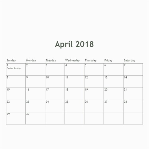 Calendar 2018 By Debbie Aug 2018