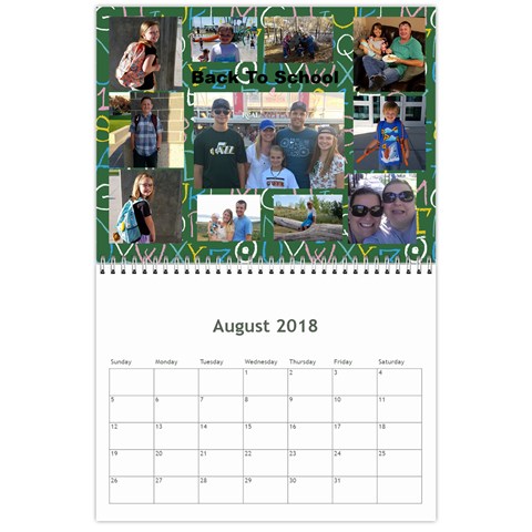 Calendar 2018 By Debbie Aug 2018