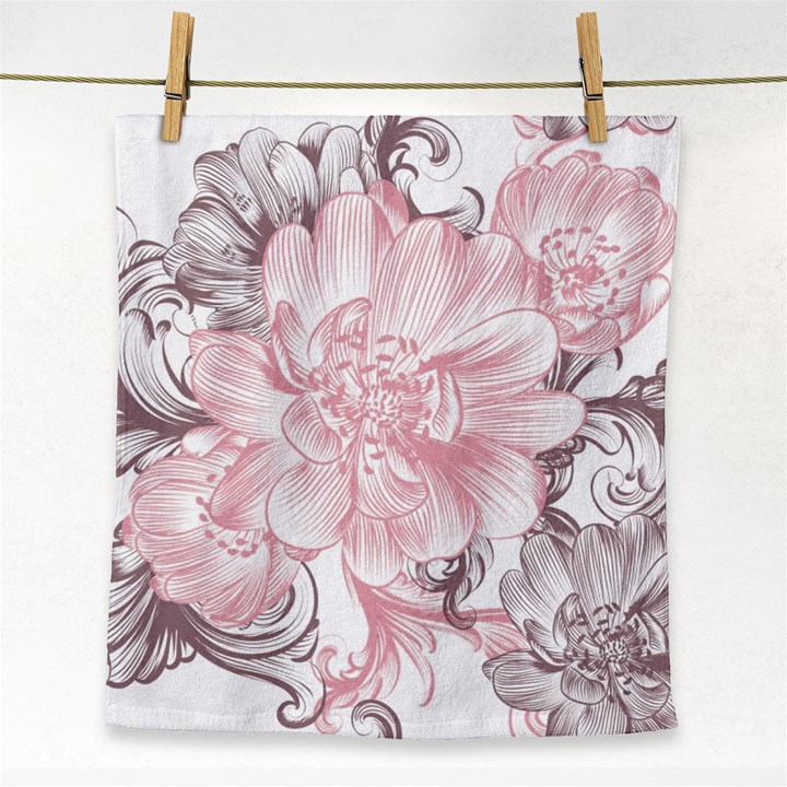 Flower Print Face Towel