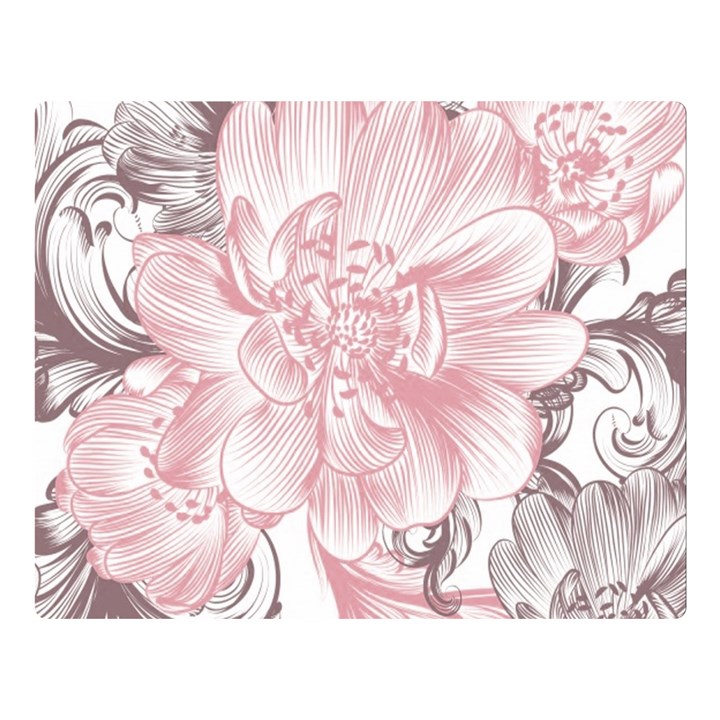 Flower Print Double Sided Flano Blanket (Large)