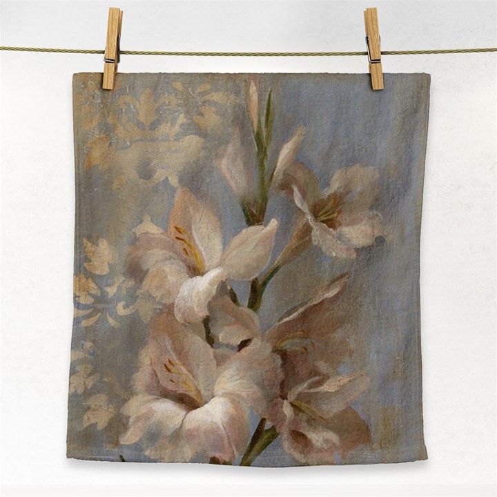 2 Flower Print Design Face Towel
