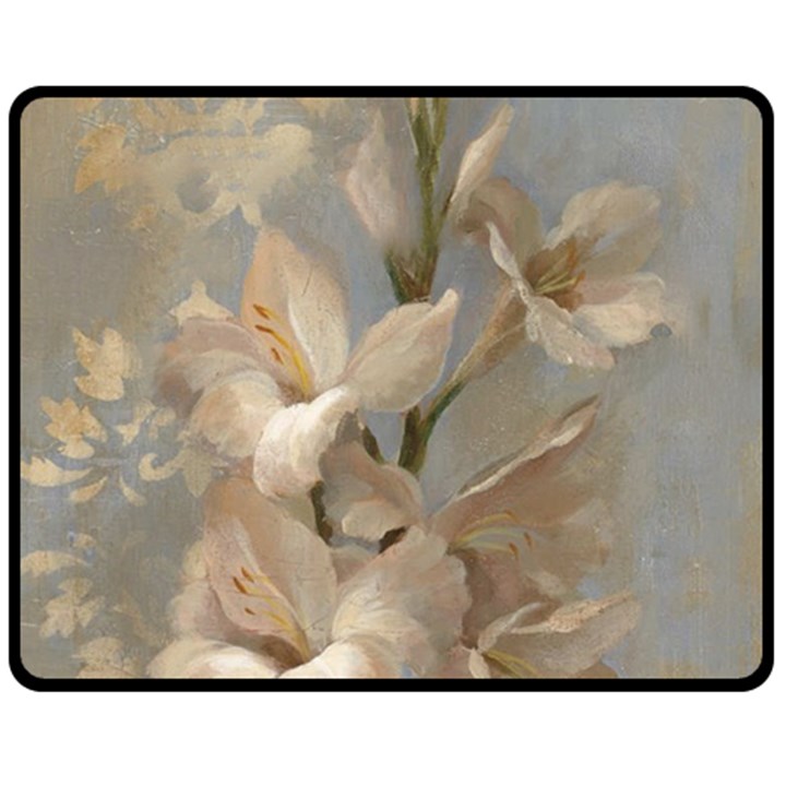 2 Flower Print Design Fleece Blanket (Medium)
