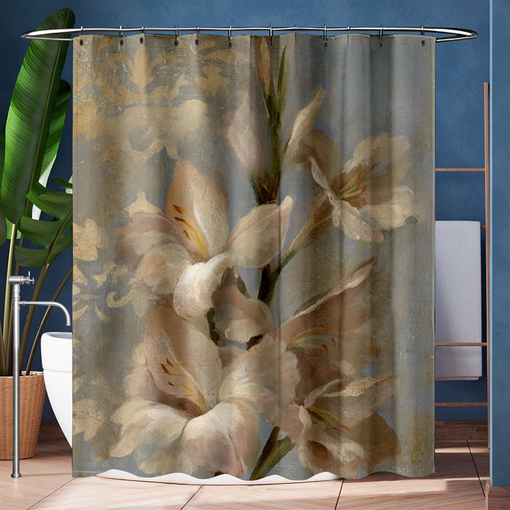 2 Flower Print Design Shower Curtain 60  x 72  (Medium)