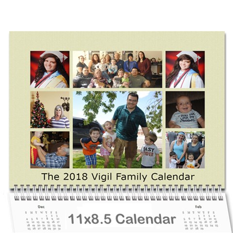 Vigil Family Calendar 2018 By Becky Cover