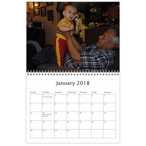 Vigil Family Calendar 2018 By Becky Jan 2018