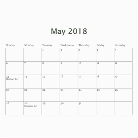 Vigil Family Calendar 2018 By Becky Oct 2018