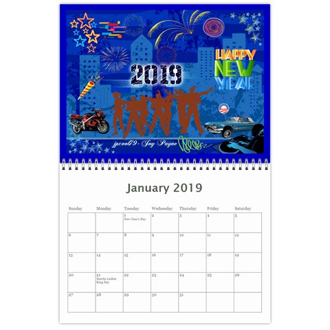 2018 Calender Jan 2019