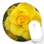Yellow rose Round Mousepad Front