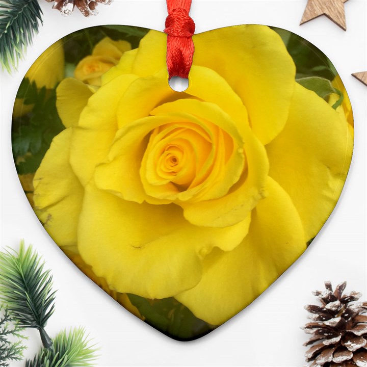 Yellow rose Ornament (Heart)